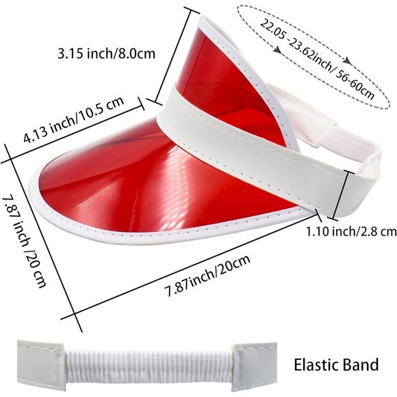 Clear Plastic Sun Visors Pack of 5 Beach UV Protection Adjustable main image 5